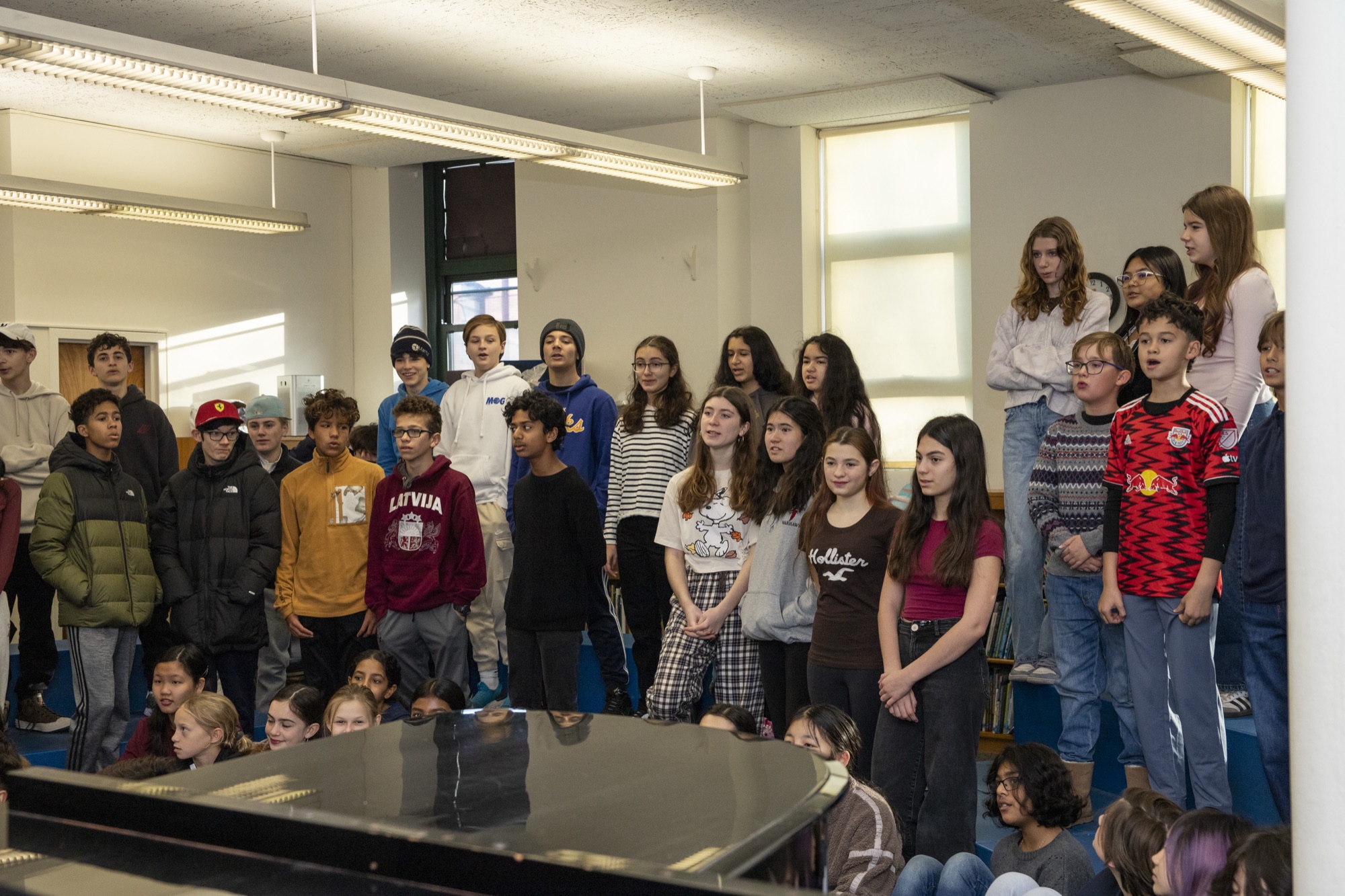 Hudson School student choir performing in the auditorium